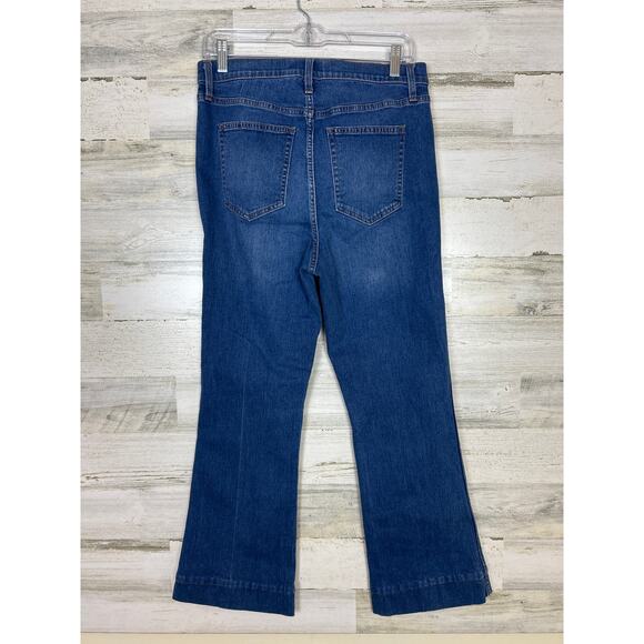 Gap Women’s 12 Flare Leg Blue Denim Jeans Medium Wash Boho Casual NEW - Picture 2 of 7